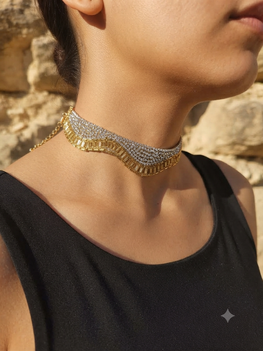 Choker oro y plata