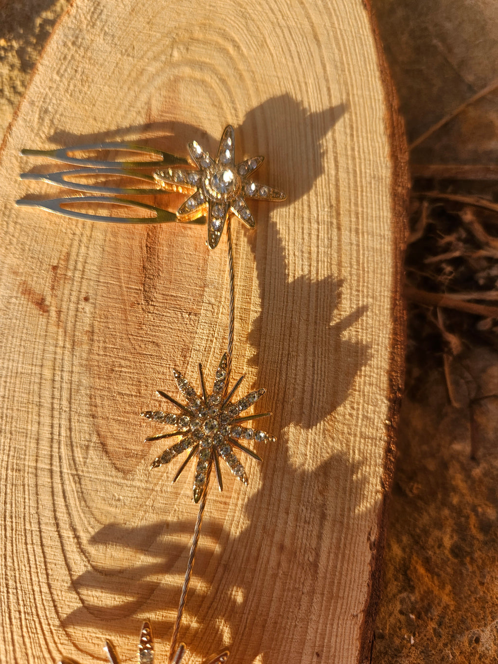 Cubre Raíz Sol | Joya de Pelo Celestial con Estrellas y Circonitas