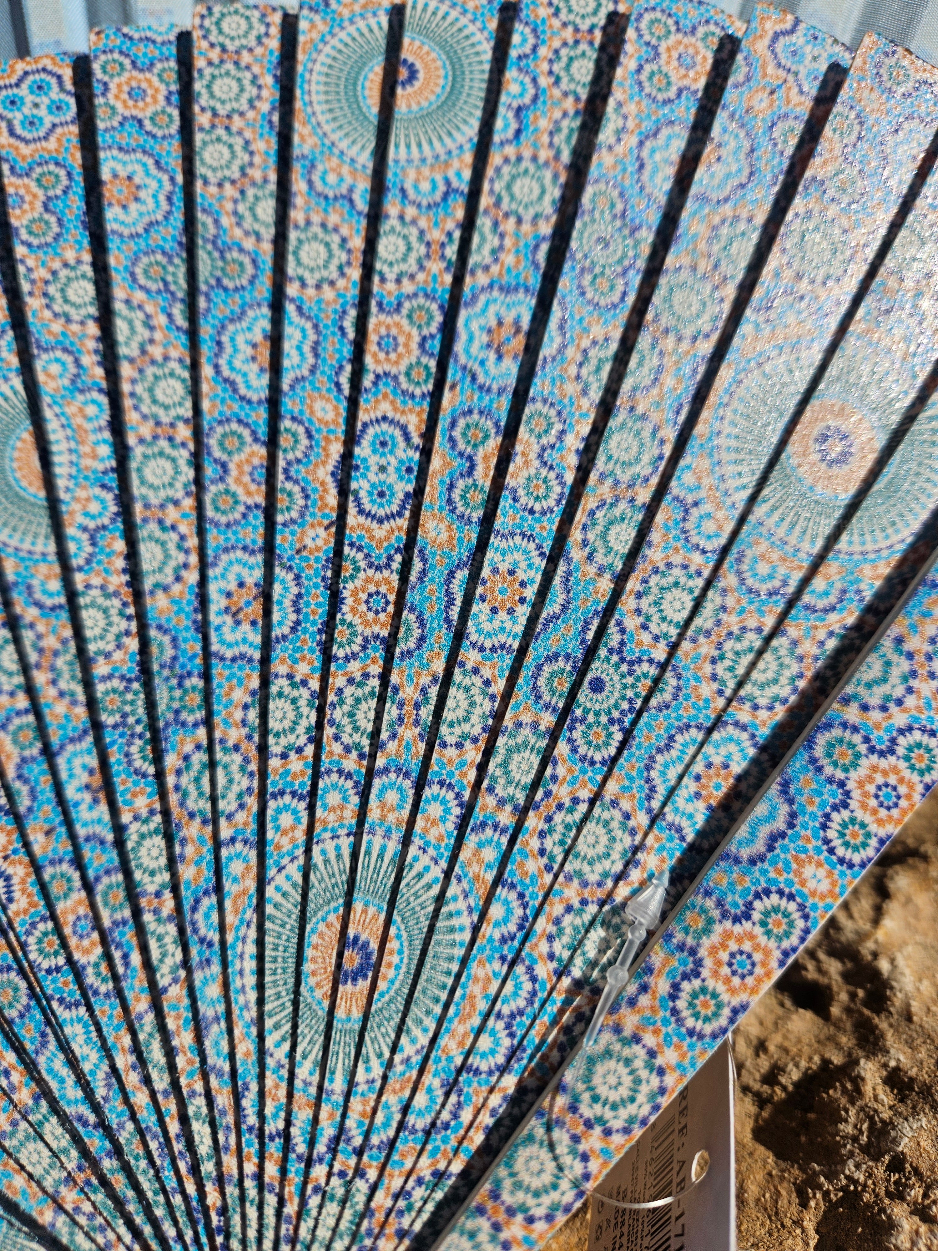 Abanico Mandala Azul