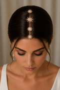 Cubre Raíz Sol | Joya de Pelo Celestial con Estrellas y Circonitas